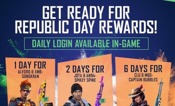 Free Fire 26/1 Republic Day Event 2021: Get Free Characters, Gun Skin