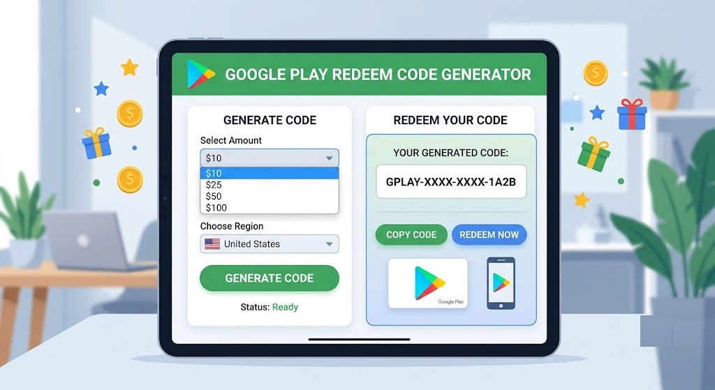 Google Play Redeem Codes Today-Free (₹10, 20, 30, 50)