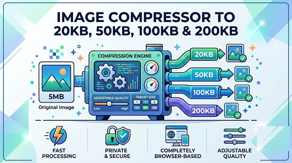 Image Compressor to 20KB, 50KB, 100KB & 200KB
